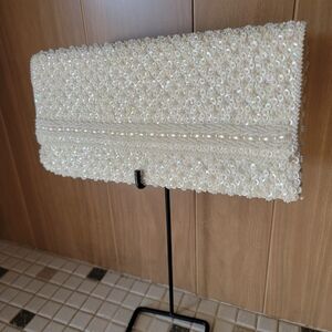 Vintage Elegant Cream Beaded Sequined Clutch